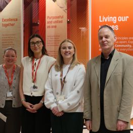 10k Foundation donation - L-R Jenny Dolan - Amy Rigby - Laura Crumlish and Nigel Harris