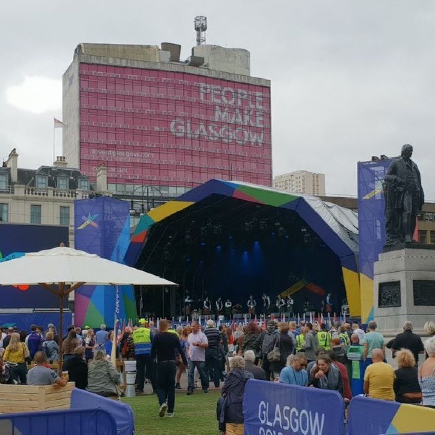 Artists perform at George Square in Glasgow