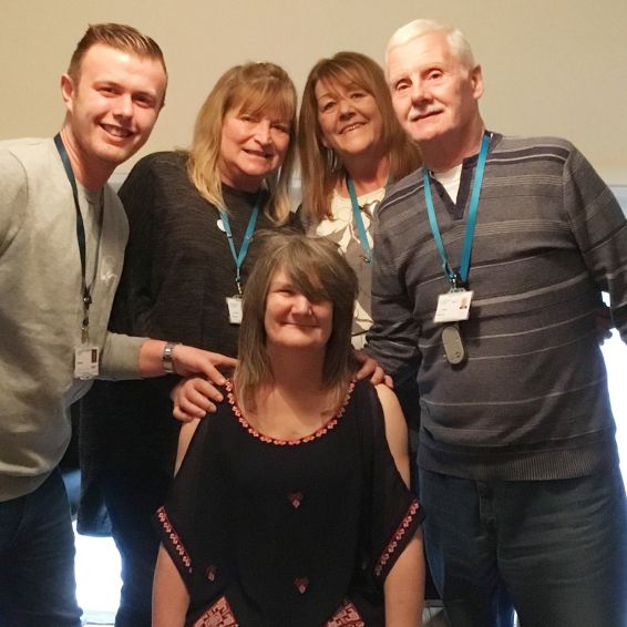 Liz McAvoy is pictured, centre, with, from left, Lyall Moses, Ann Fraser, Angela Gillies and Hugh Ferris.