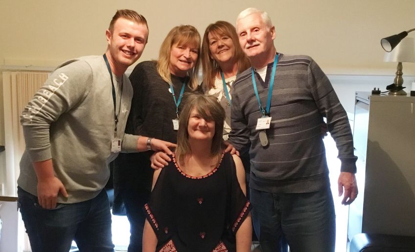 Liz McAvoy is pictured, centre, with, from left, Lyall Moses, Ann Fraser, Angela Gillies and Hugh Ferris. 